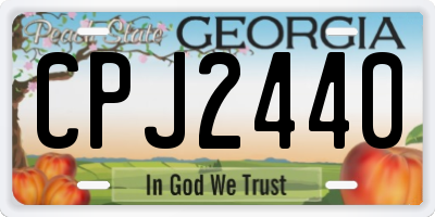GA license plate CPJ2440