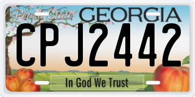 GA license plate CPJ2442