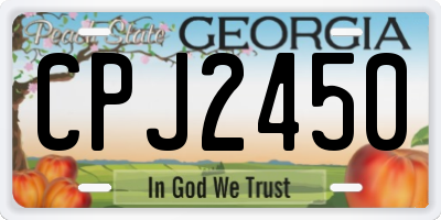 GA license plate CPJ2450