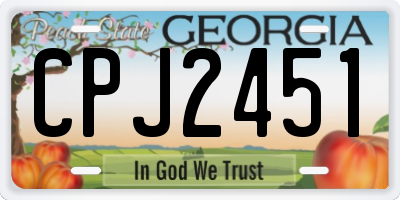 GA license plate CPJ2451