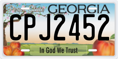 GA license plate CPJ2452