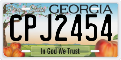 GA license plate CPJ2454