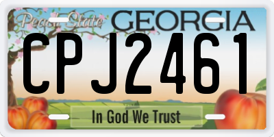GA license plate CPJ2461