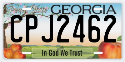 GA license plate CPJ2462