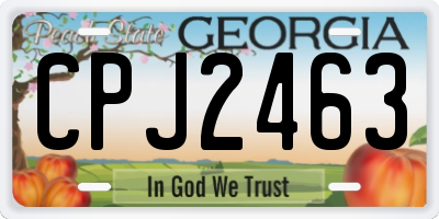 GA license plate CPJ2463