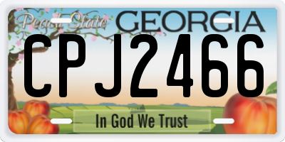 GA license plate CPJ2466