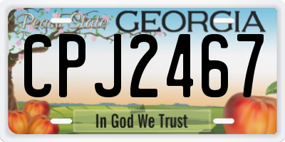 GA license plate CPJ2467
