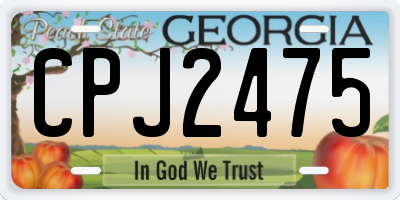 GA license plate CPJ2475