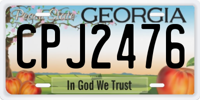 GA license plate CPJ2476