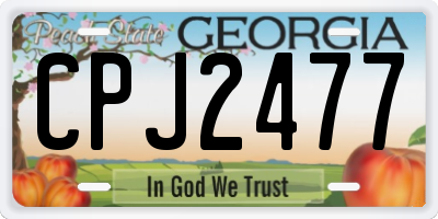 GA license plate CPJ2477