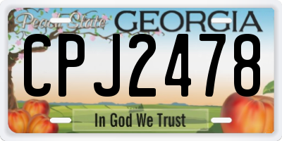 GA license plate CPJ2478