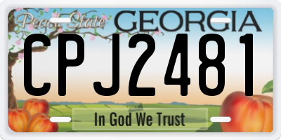 GA license plate CPJ2481
