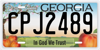 GA license plate CPJ2489