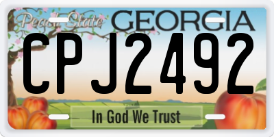 GA license plate CPJ2492