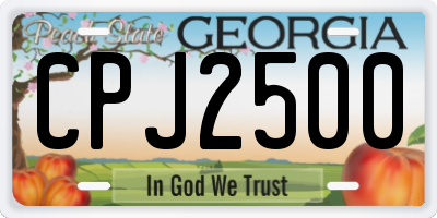 GA license plate CPJ2500