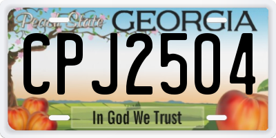 GA license plate CPJ2504