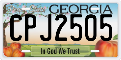 GA license plate CPJ2505