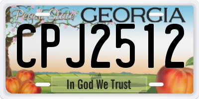 GA license plate CPJ2512