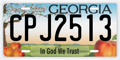 GA license plate CPJ2513