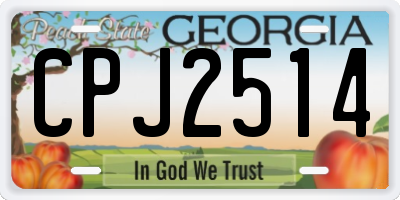 GA license plate CPJ2514
