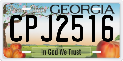 GA license plate CPJ2516