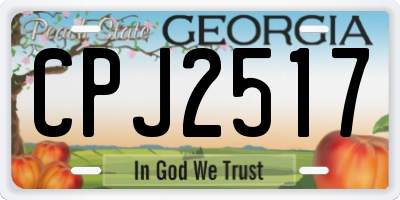 GA license plate CPJ2517