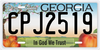 GA license plate CPJ2519
