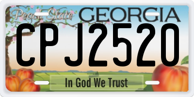 GA license plate CPJ2520