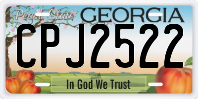 GA license plate CPJ2522