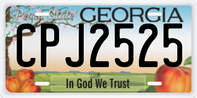GA license plate CPJ2525