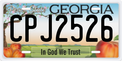 GA license plate CPJ2526