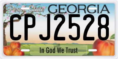 GA license plate CPJ2528