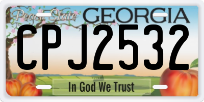 GA license plate CPJ2532