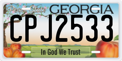 GA license plate CPJ2533