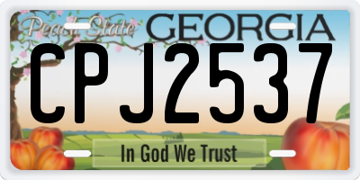 GA license plate CPJ2537