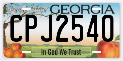 GA license plate CPJ2540