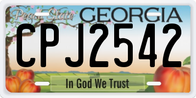 GA license plate CPJ2542