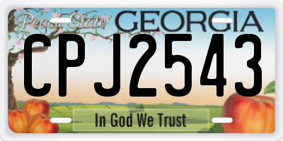 GA license plate CPJ2543