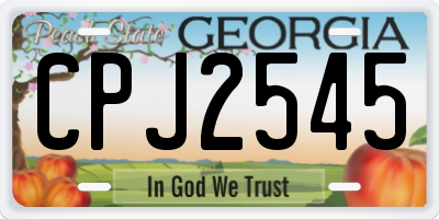 GA license plate CPJ2545