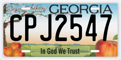 GA license plate CPJ2547