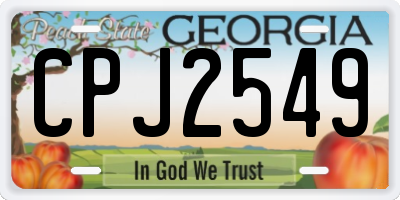 GA license plate CPJ2549