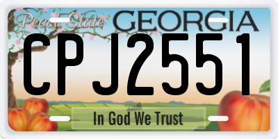 GA license plate CPJ2551