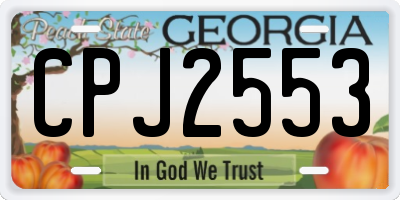 GA license plate CPJ2553
