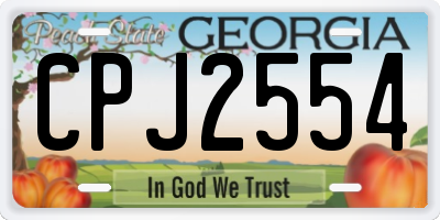 GA license plate CPJ2554