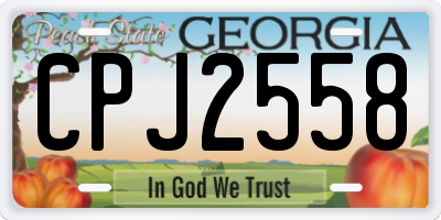 GA license plate CPJ2558