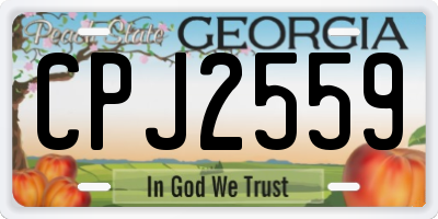 GA license plate CPJ2559