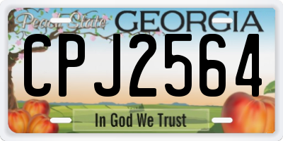 GA license plate CPJ2564