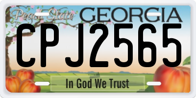 GA license plate CPJ2565