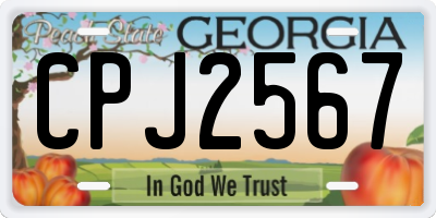 GA license plate CPJ2567