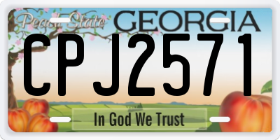 GA license plate CPJ2571